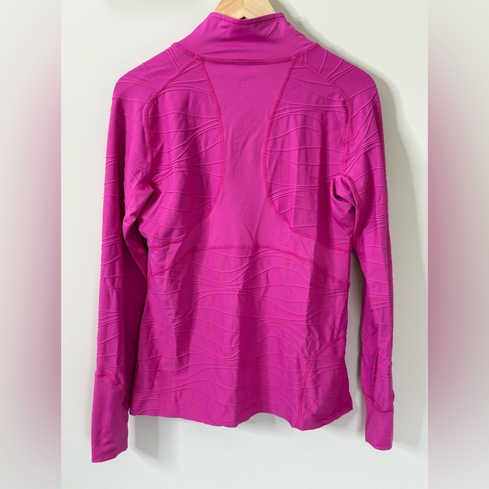 Title Nine 1/4 Zip Pullover Long Sleeve Dark Pink Size Large - Picture 2 of 8